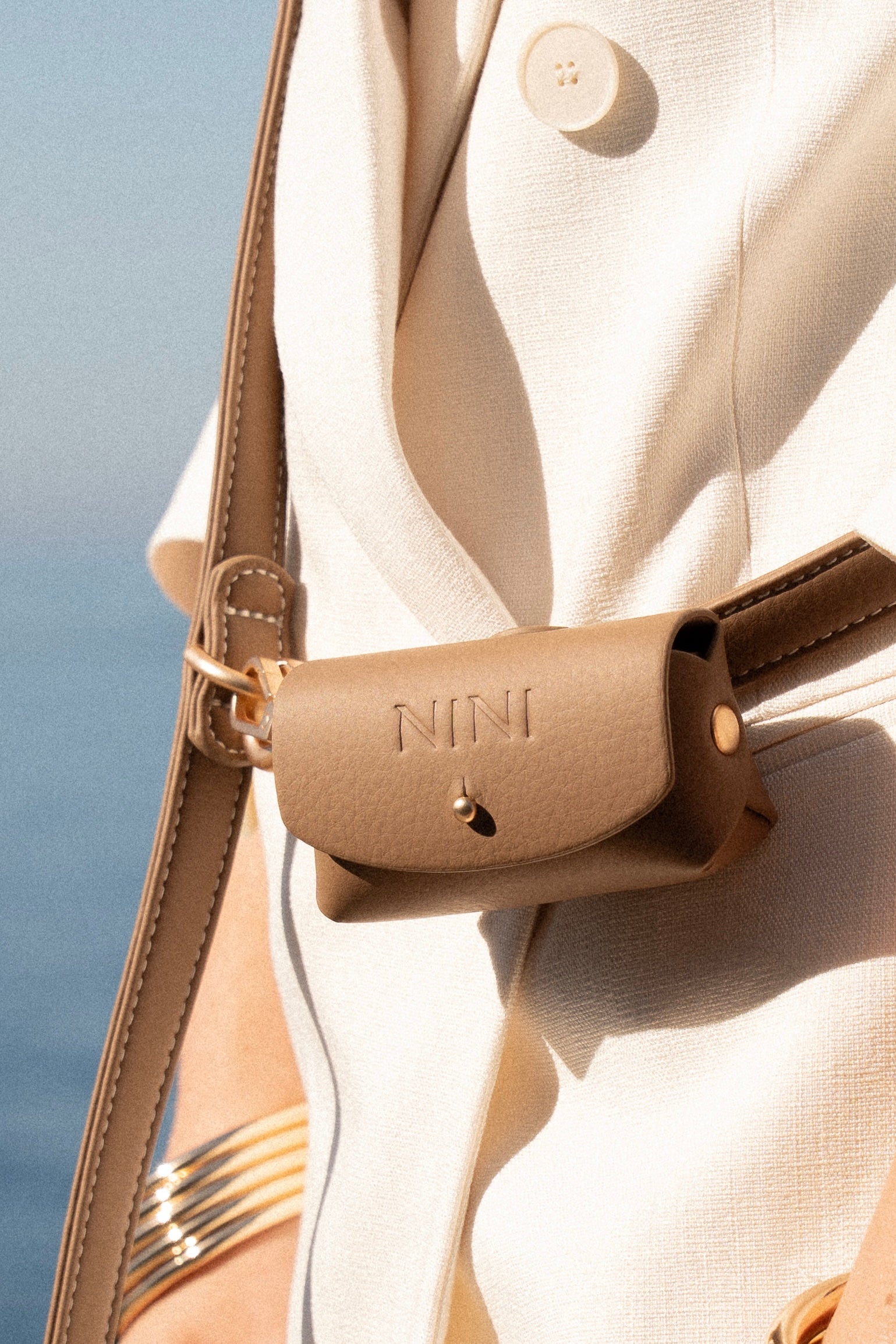 Beige Poop Bag Pouch
